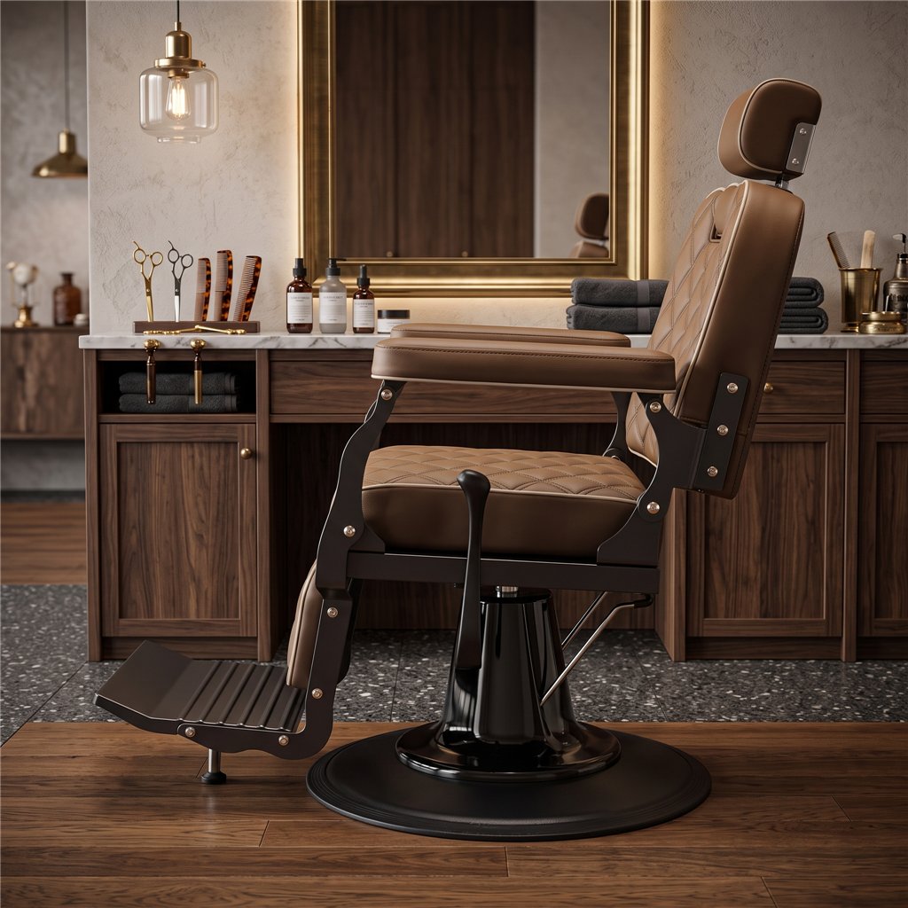 Sillón de barbero Brusk - bomba hidráulica profesional - Weelko