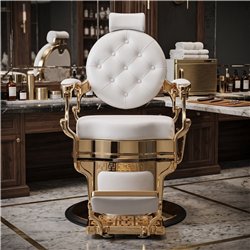 Cadeira de Barbeiro Buzz White Gold Vintage Weelko