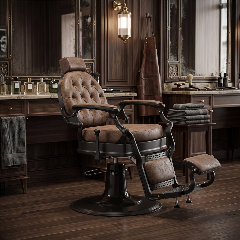 Buzz Black Barberstuhl – Vintage Charme & Weelko-Qualität