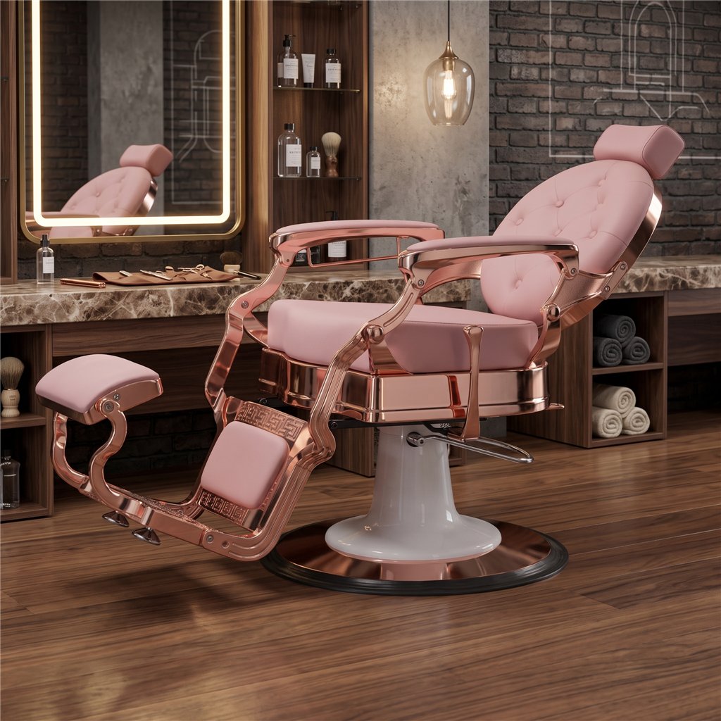 Cadeira de Barbeiro Buzz Rose Vintage Weelko
