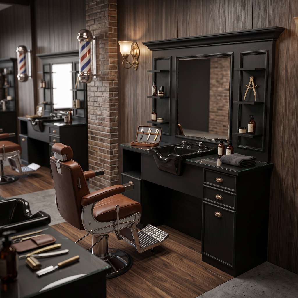 Coiffeuse et poste de travail vintage industriel Bansa - Weelko