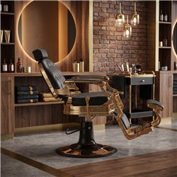 Poltrona da barbiere Buzz Gold Black Weelko – Eleganza