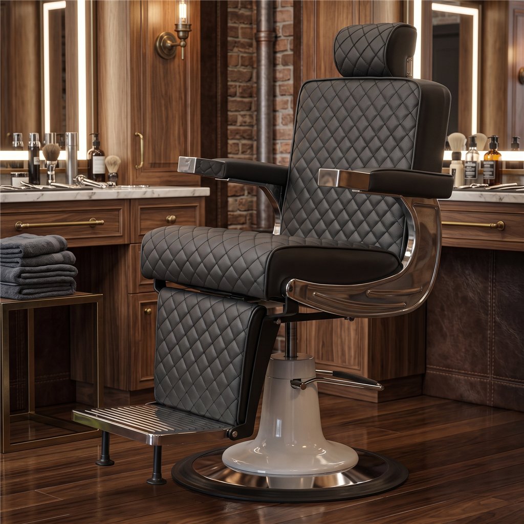 Fauteuil barbier vintage NeoBeauty Jack - Réglage pneumatique
