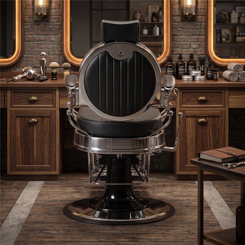 Barberstuhl Caesar +Black – Eleganz & Komfort von Weelko