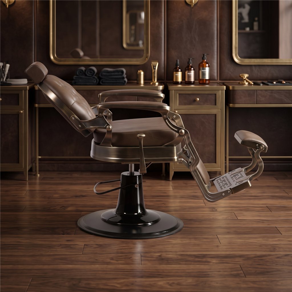 Cadeira de Barbeiro Vintage Buzz – Bronze Brown – Weelko