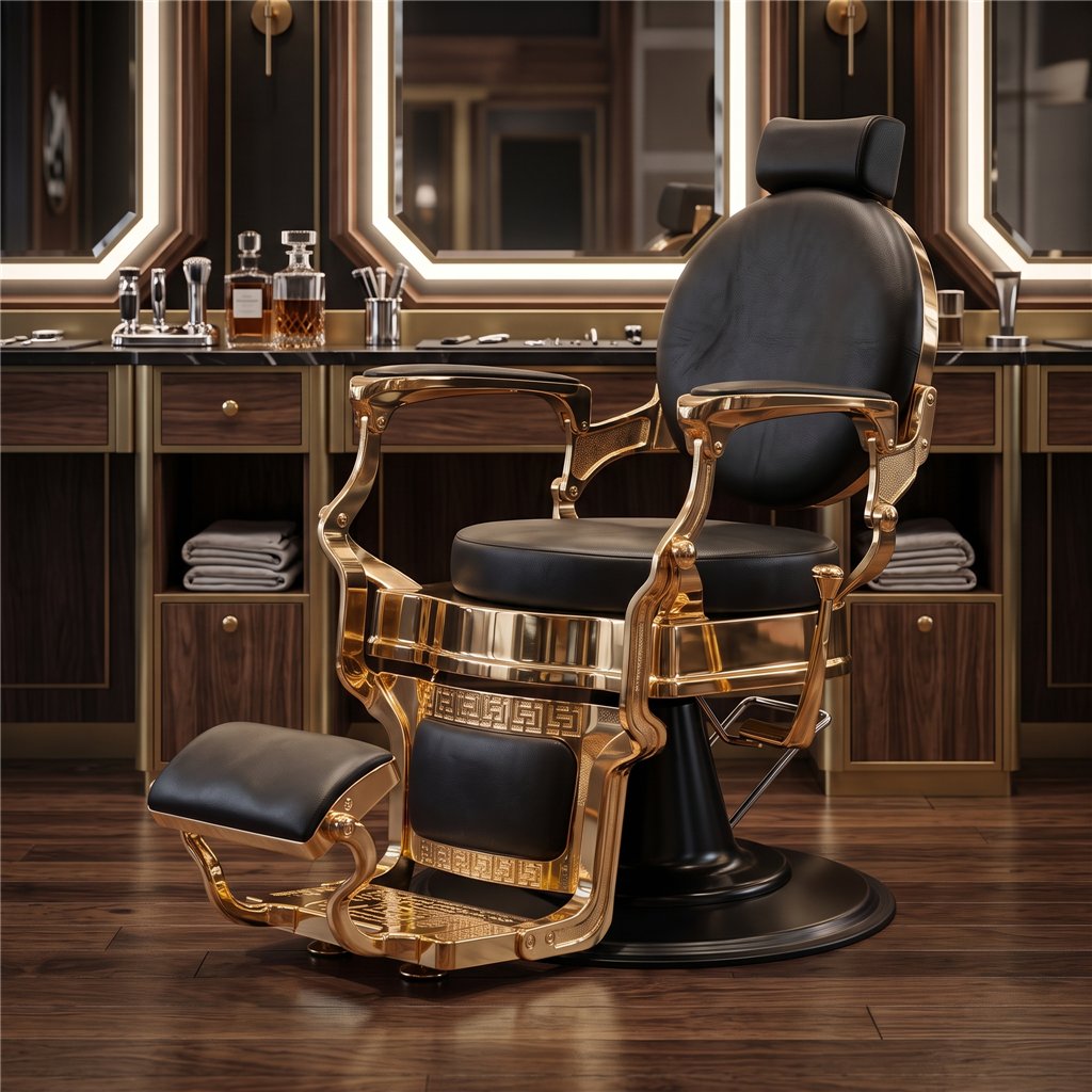 Barberstuhl Shor Gold – Exklusiver Vintage-Charme | Weelko