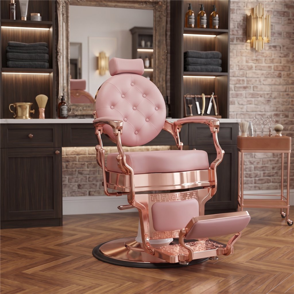 Cadeira de Barbeiro Buzz Rose Vintage Weelko