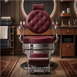 Cadeira de Barbeiro Buzz Silver Burdeus Weelko Vintage