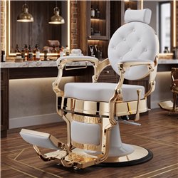 Cadeira de Barbeiro Buzz White Gold Vintage Weelko