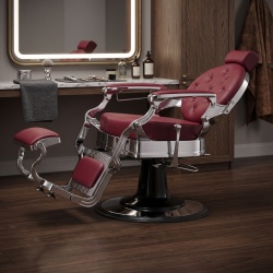 Cadeira de Barbeiro Buzz Silver Burdeus Weelko Vintage