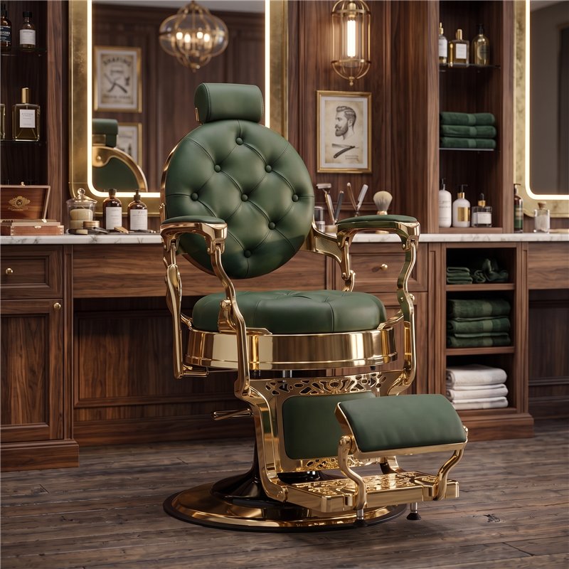 Sillón Green Gold con respaldo tapizado capitoné