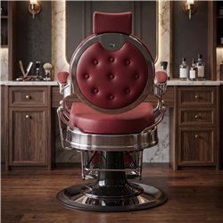 Cadeira de Barbeiro Buzz Silver Burdeus Weelko Vintage