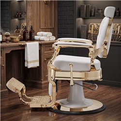 Cadeira de Barbeiro Buzz White Gold Vintage Weelko