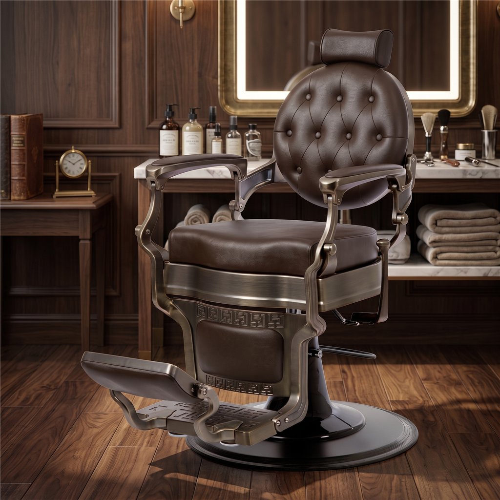 Cadeira de Barbeiro Vintage Buzz – Bronze Brown – Weelko