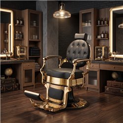 Weelko Barberstuhl Buzz Gold Black Vintage – Stil & Komfort