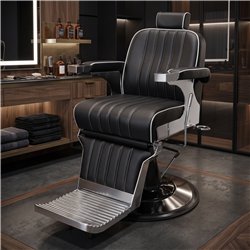 Sillón barbero Corinto negro plata