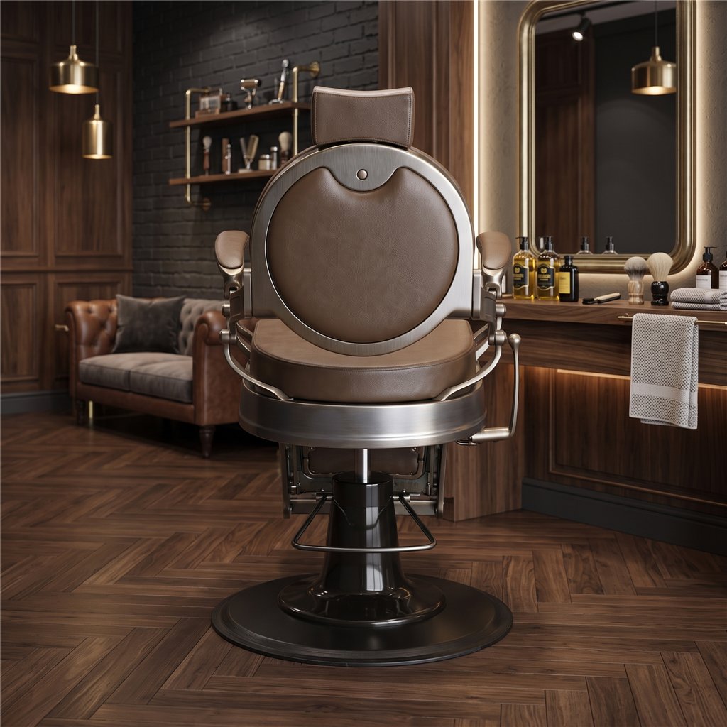 Cadeira de Barbeiro Vintage Buzz – Bronze Brown – Weelko