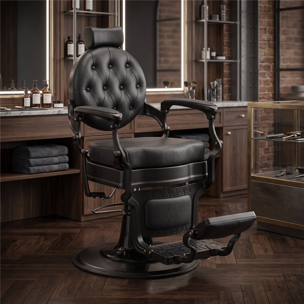 Sillón de Barbero Buzz Black Negro - Legado Weelko