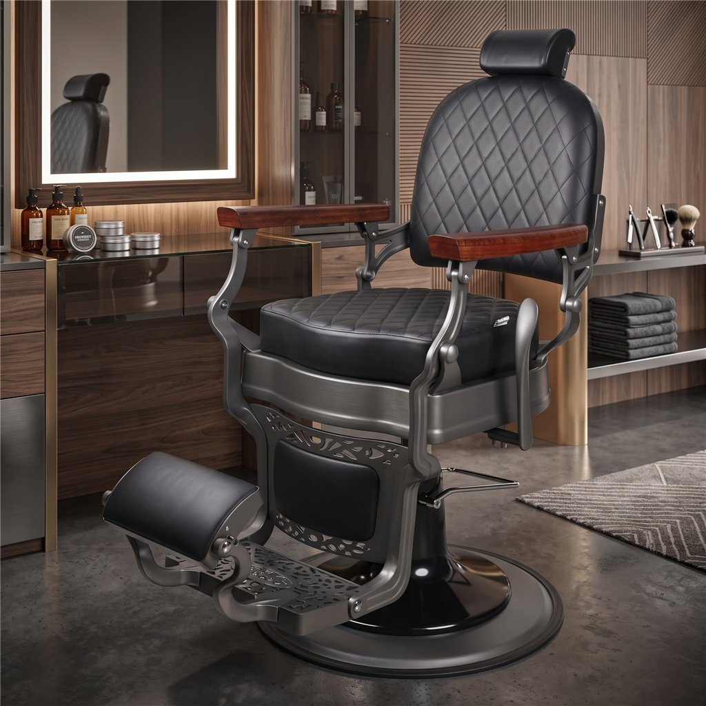 Poltrona da barbiere Springfield - Confort ed Eleganza