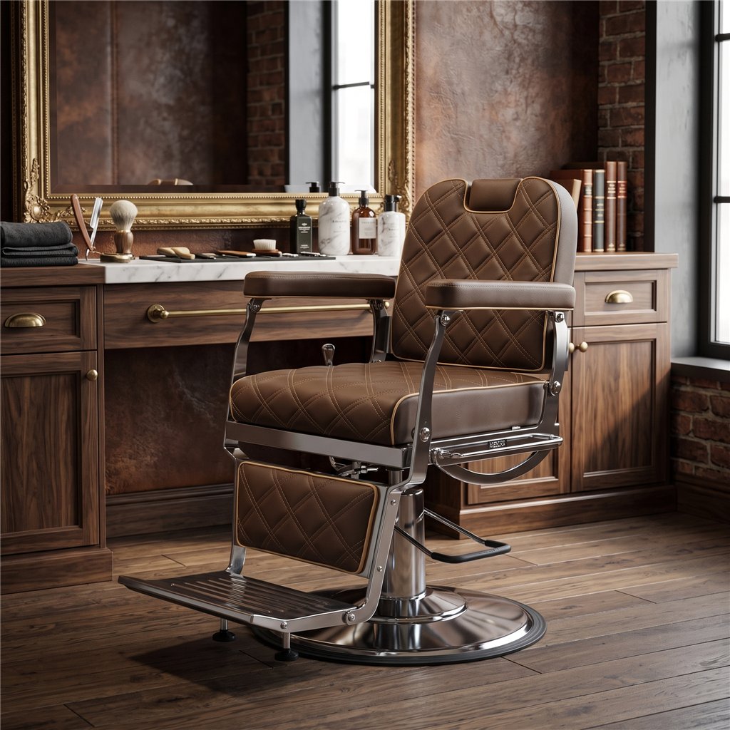 Sillón de barbero Brusk - bomba hidráulica profesional - Weelko