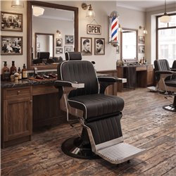 Sillón barbero Corinto negro plata