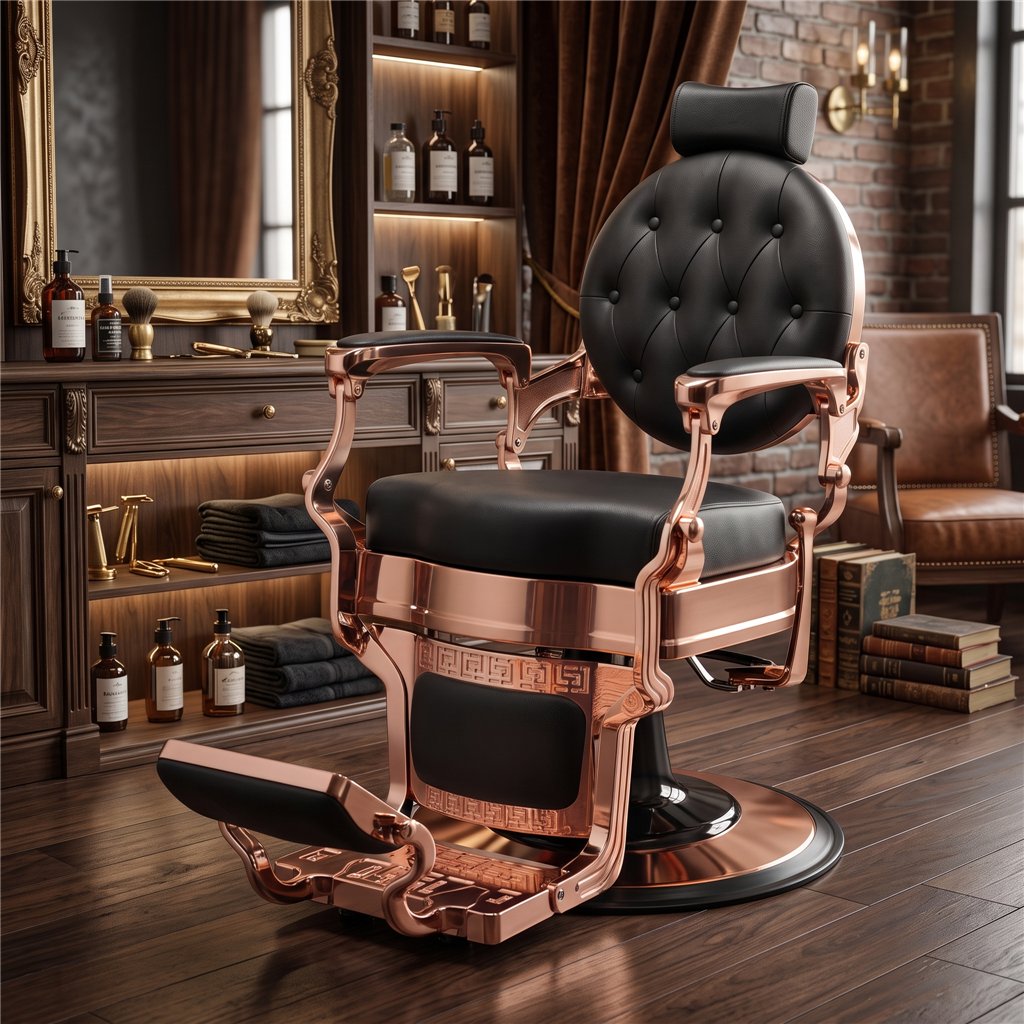 Buzz Rose Black Barber Chair by Weelko - Vintage, Classic, Modern, Urban