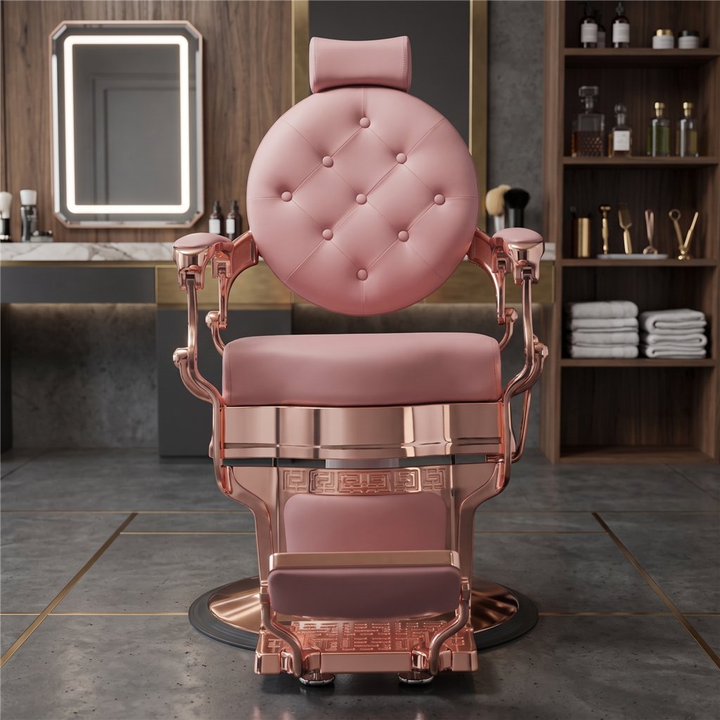 Cadeira de Barbeiro Buzz Rose Vintage Weelko