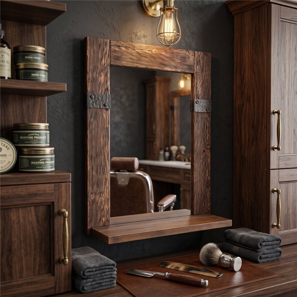 Credenza Rustica vintage in resina poliuretanica su MDF con specchio e mensola - i-Medstetic