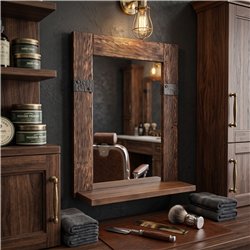 Credenza Rustica vintage in resina poliuretanica su MDF con specchio e mensola - i-Medstetic