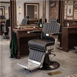 Sillón barbero Corinto negro plata