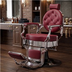 Cadeira de Barbeiro Buzz Silver Burdeus Weelko Vintage