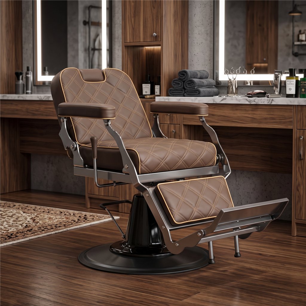 Sillón de barbero Brusk - bomba hidráulica profesional - Weelko