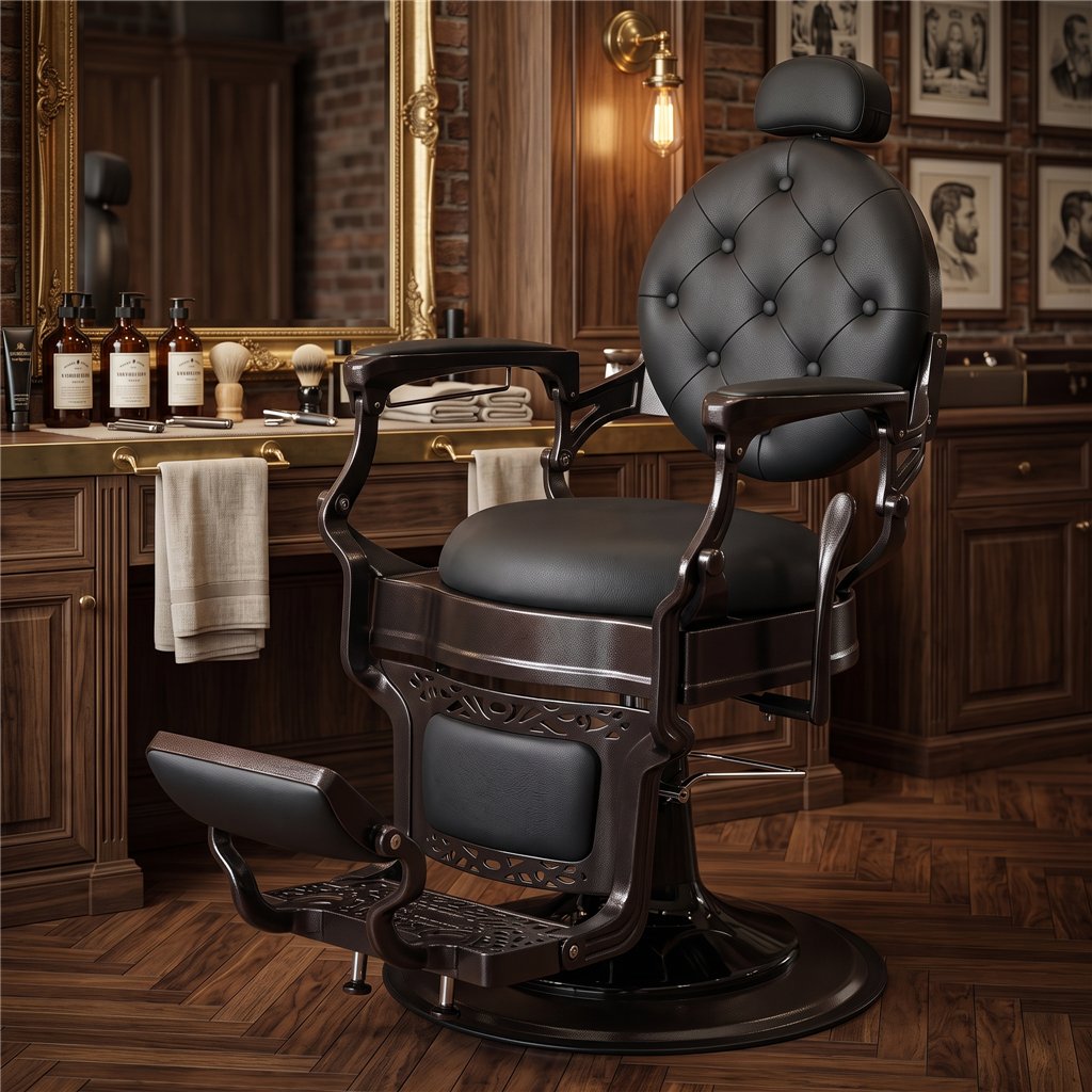 Cadeira de Barbeiro Prestige Black Vintage i-Medstetic