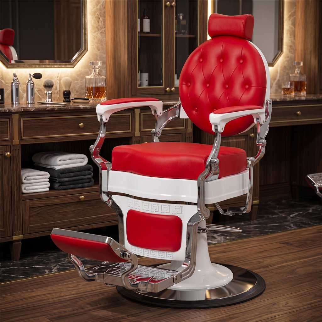 Sillón de Barbero Vintage White – Elegancia I-medStetic