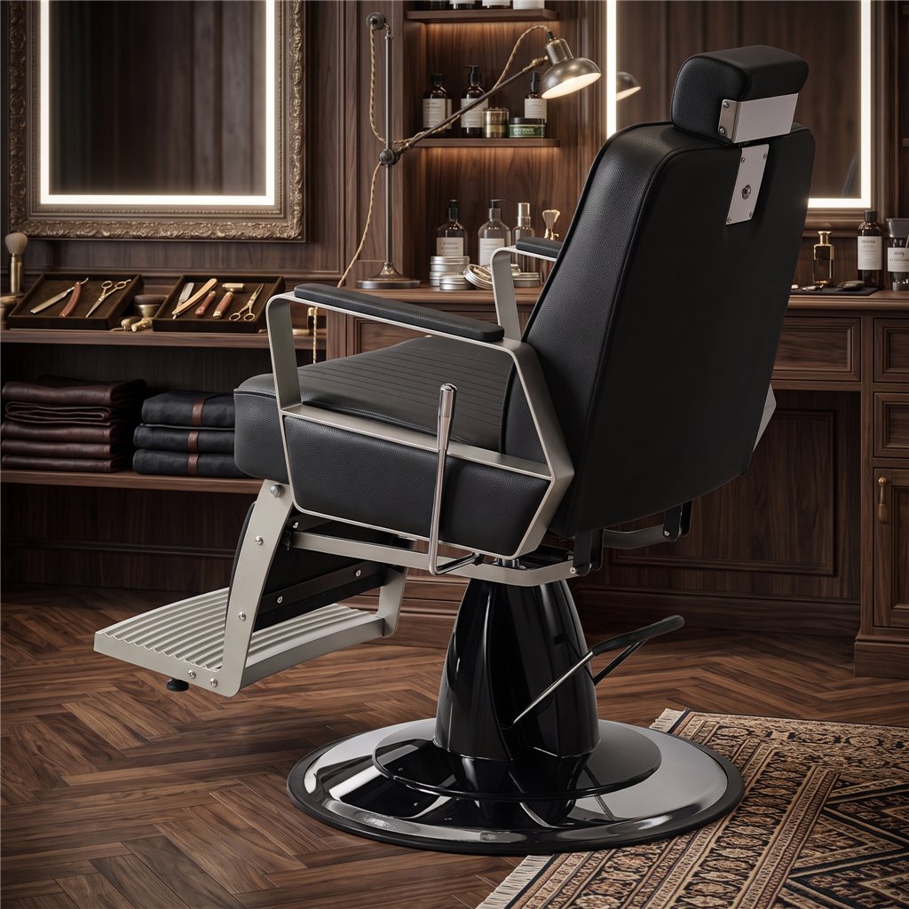 Barberstuhl Moskau Schwarz – Vintage Komfort | i-Medstetic