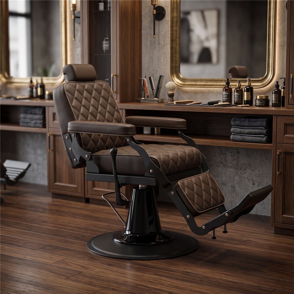 Sillón de barbero Brusk - bomba hidráulica profesional - Weelko