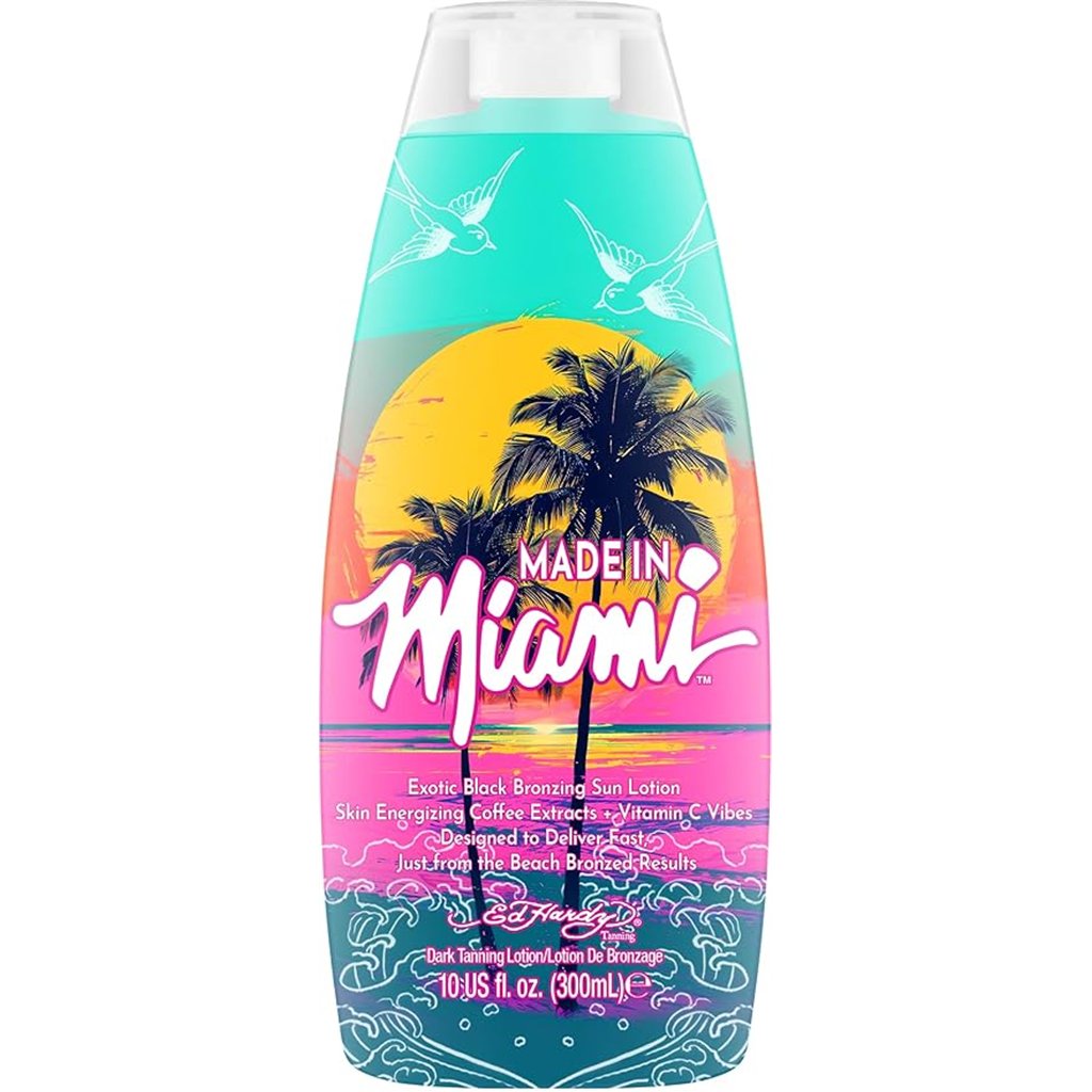 Made in Miami™ loção bronzeadora ultra escura com DHA Ed Hardy 