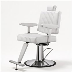 Sillón de barbero Mudi SEREN blanco con bomba hidráulica