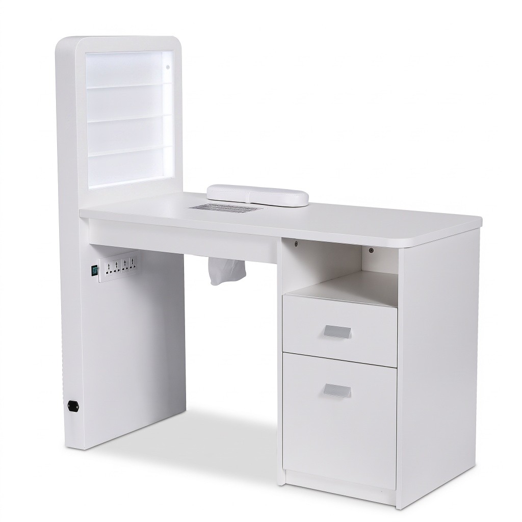 Mesa de manicura Mirplay MARION con expositor LED y aspirador de uñas
