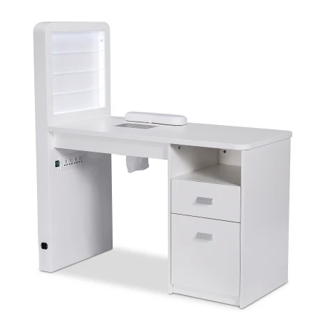 Mesa de manicura Mirplay MARION con expositor LED y aspirador de uñas