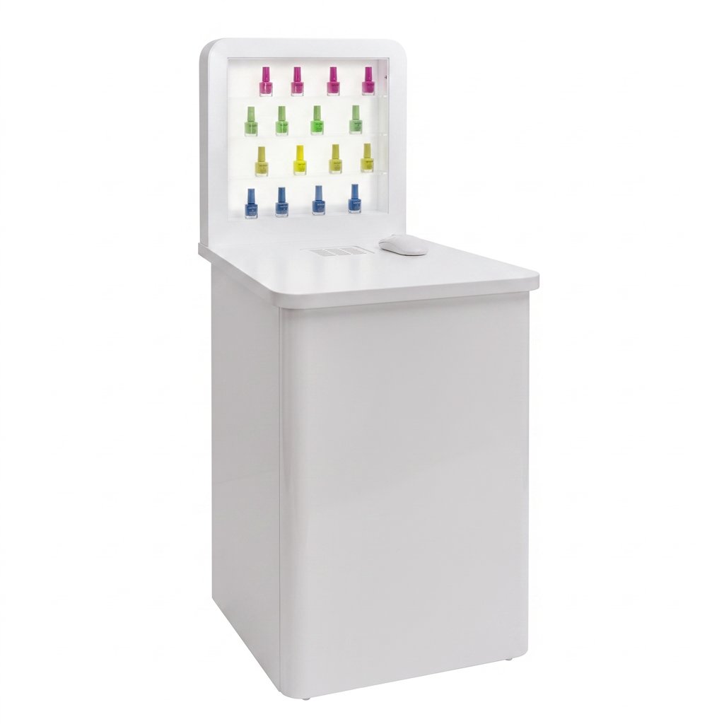 Mesa de manicura Mirplay MARION con expositor LED y aspirador de uñas