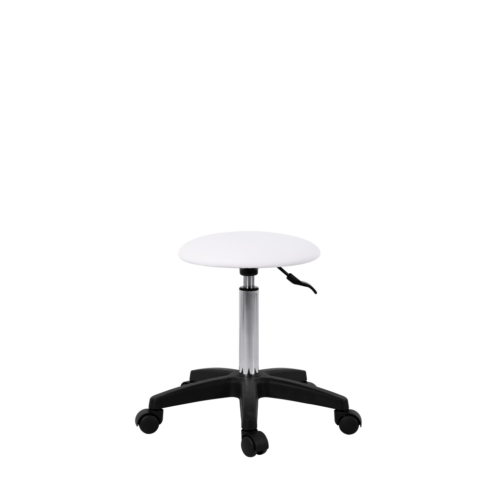 Tabouret Weelko Pedi blanc à hauteur réglable