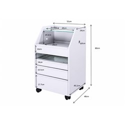 Carrinho de madeira Weelko Tash com gaveta UV
