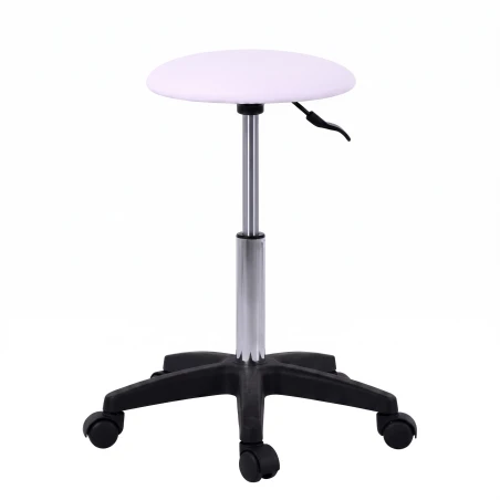 Taburete Weelko Pedi blanco con altura regulable