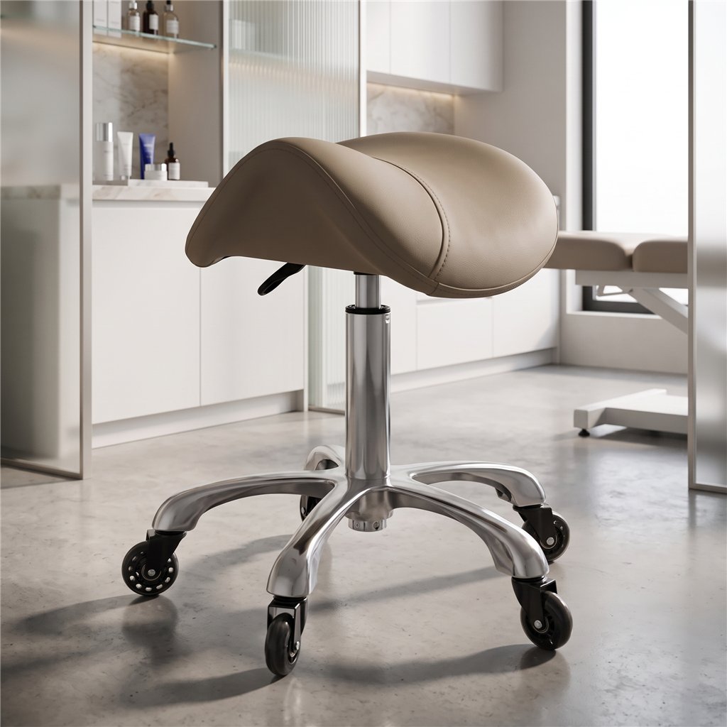 Banco de estética Weelko Silent Organic com rodas silenciosas