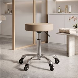 Taburete ergonómico Weelko Silent Fast beige con ruedas silenciosas