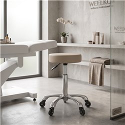 Banco ergonómico Weelko Silent Fast bege com rodas silenciosas