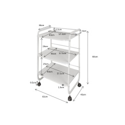 Carrito auxiliar de madera Weelko Aidy WKT903 con 3 estantes
