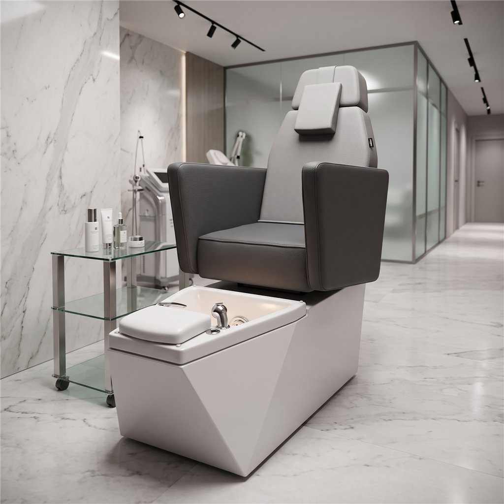NeoBeauty Pedicure Chair Grey with LED foot bath