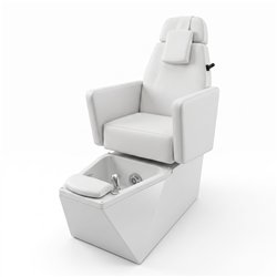 NeoBeauty SPA LED Pedicure Chair, White PU